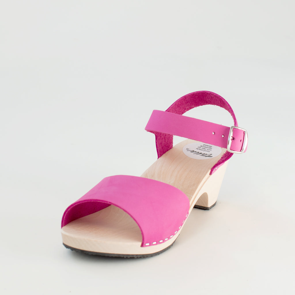 Wooden sandal Paula, magnolia (nubuck)