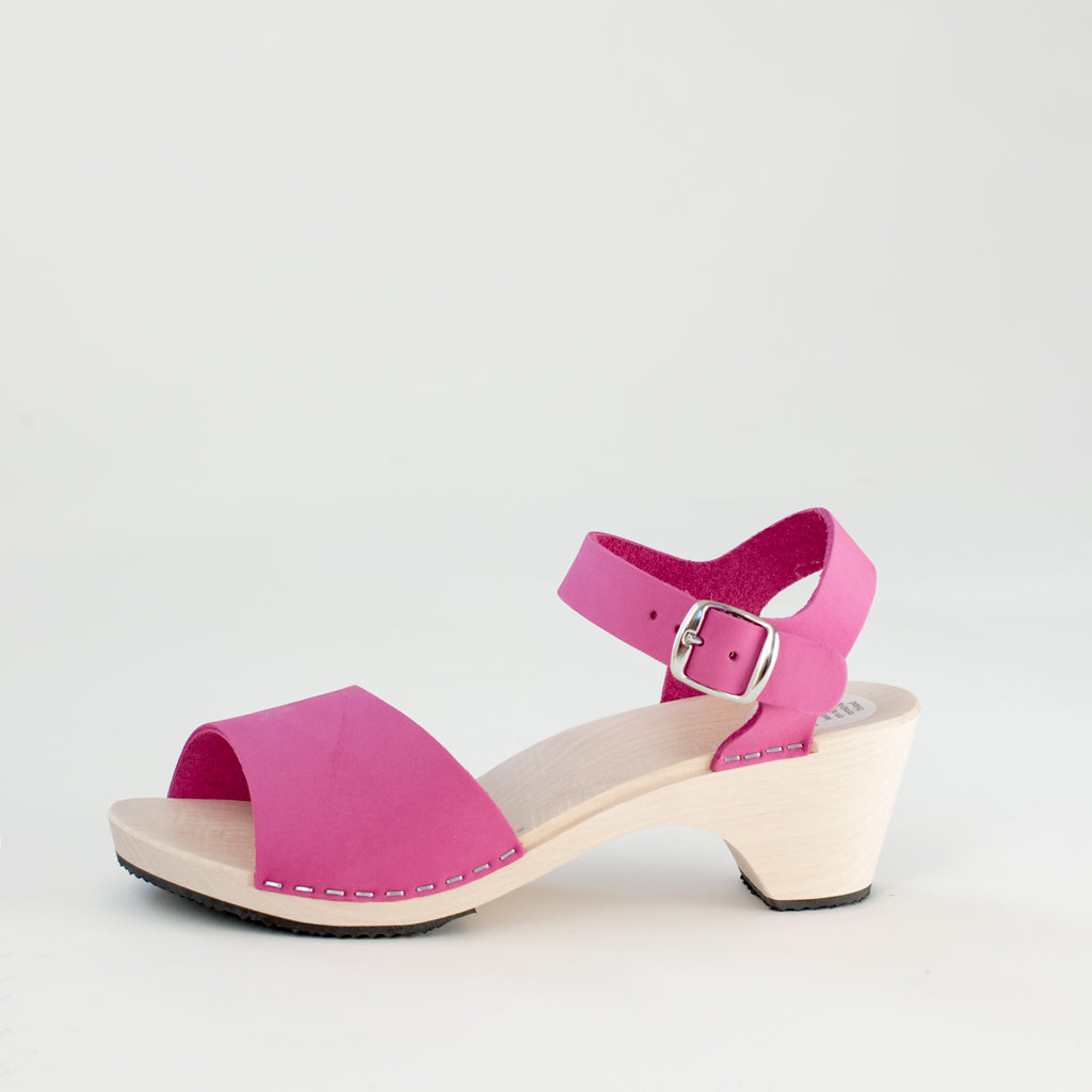 Wooden sandal Paula, magnolia (nubuck)
