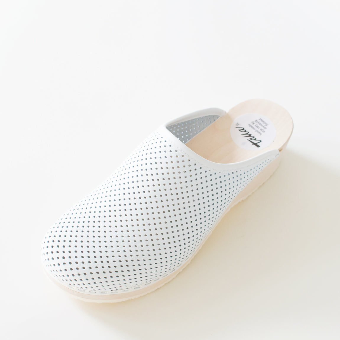 Clogs, perforated leather