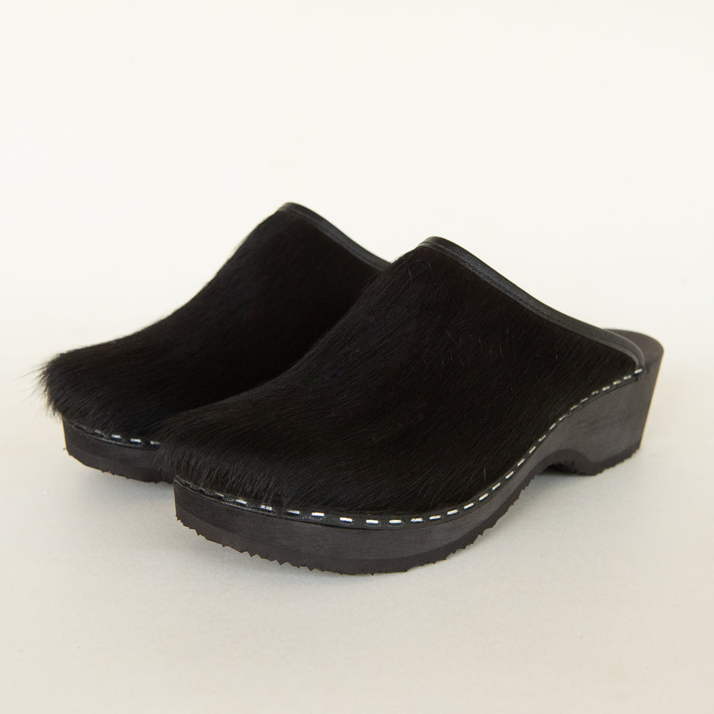 Clogs cow leather, black