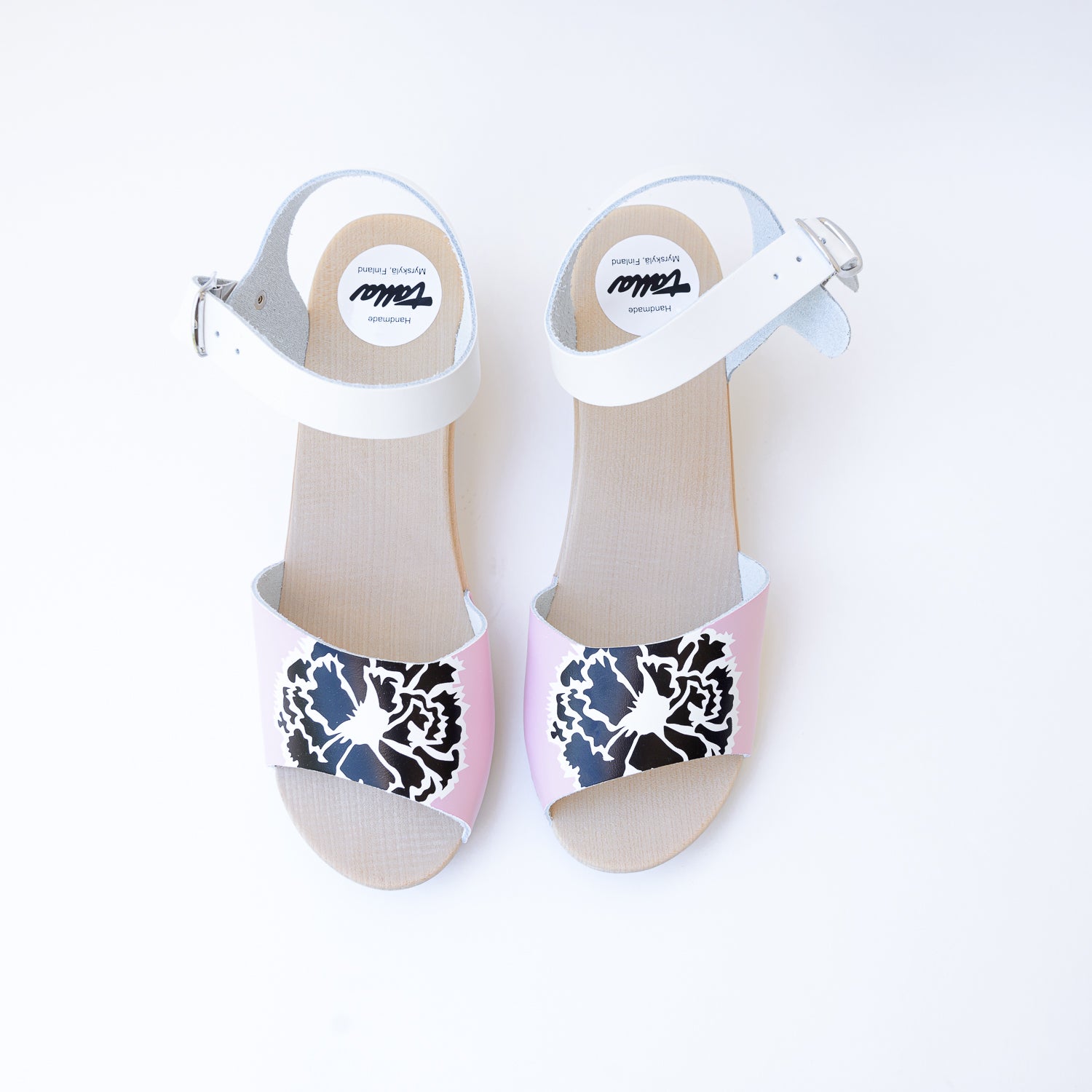 Wooden sandal Olivia, rose