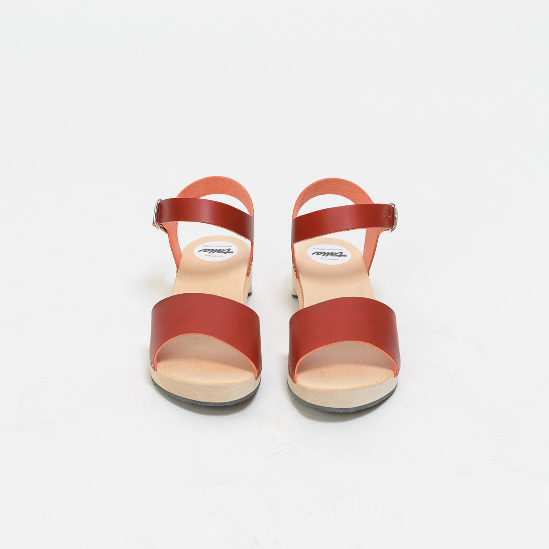 Wooden sandal Sandra, burgundy (vegetable-tanned)