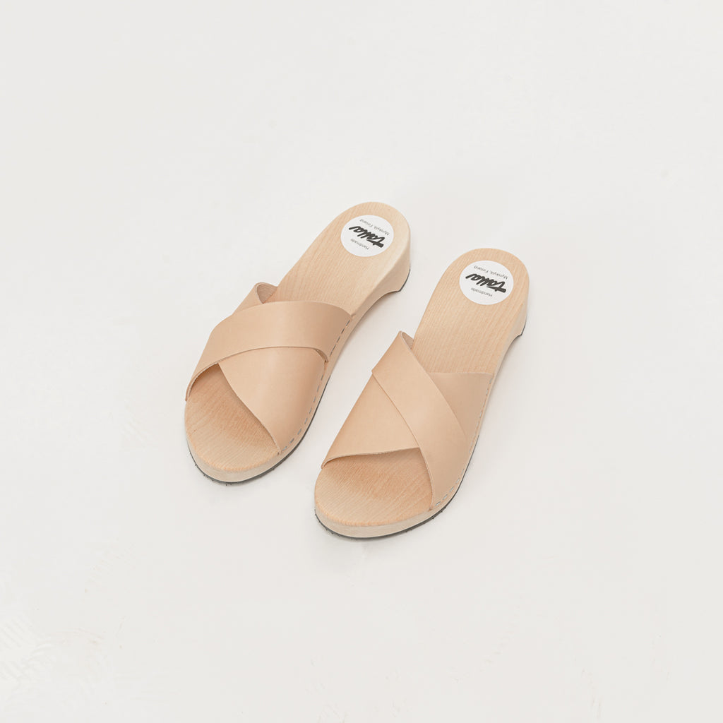 Wooden sandal Irene, tan (vegetable-tanned)