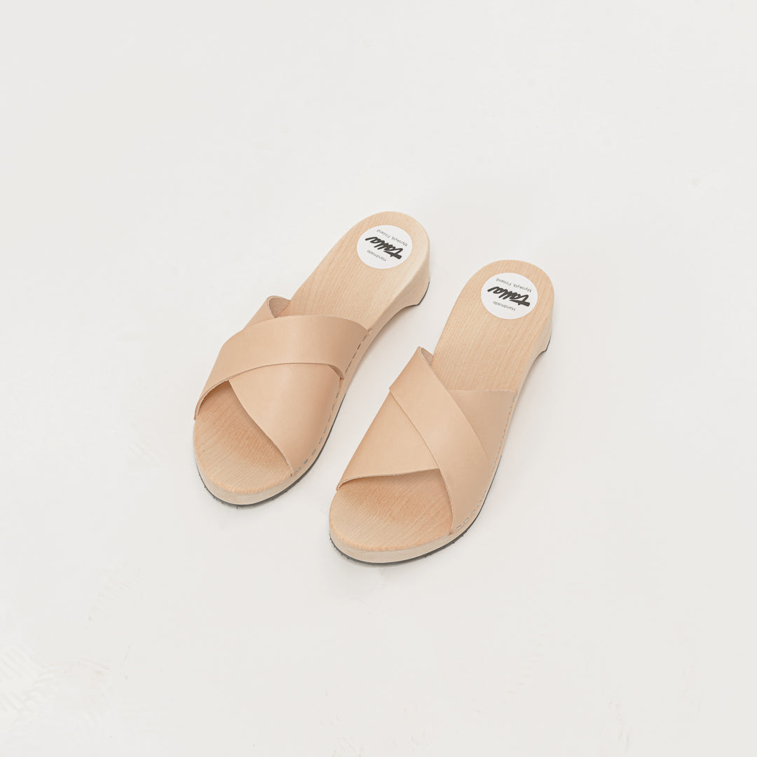 Wooden sandal Irene, tan (vegetable-tanned)