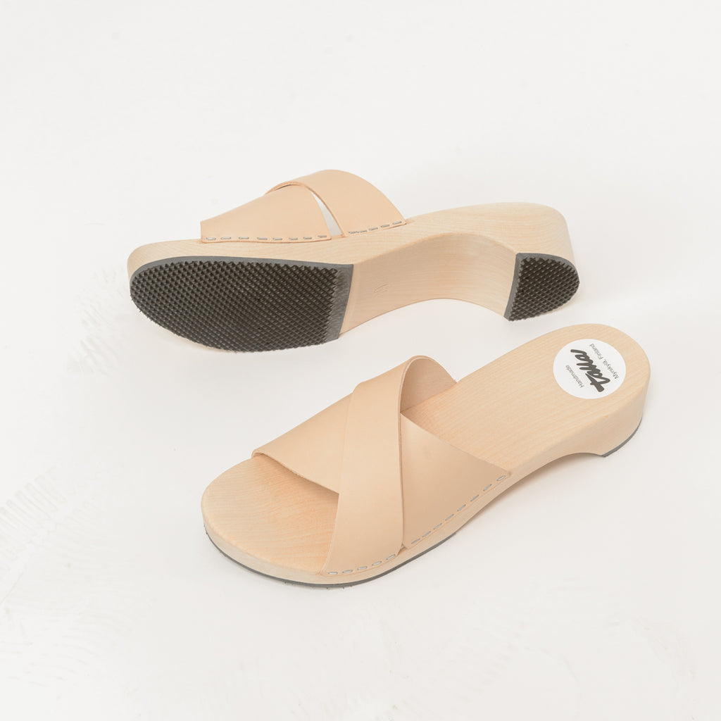 Wooden sandal Irene, tan (vegetable-tanned)