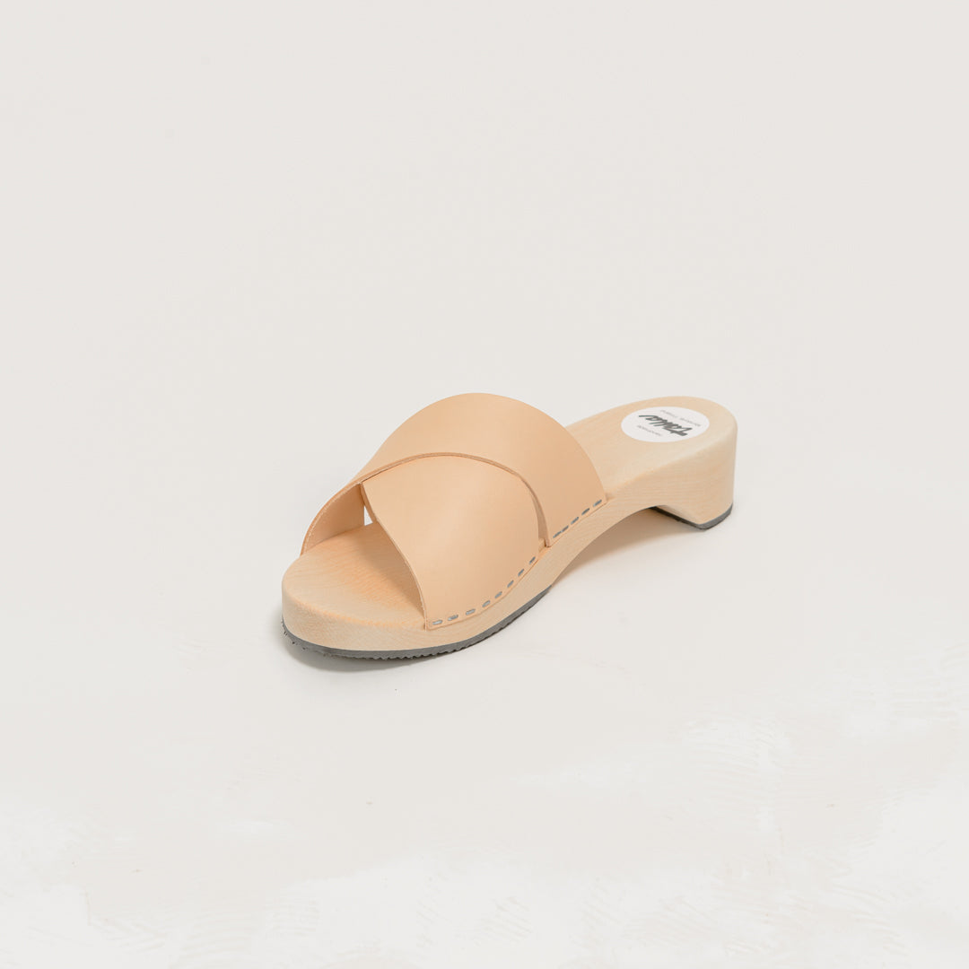 Wooden sandal Irene, tan (vegetable-tanned)