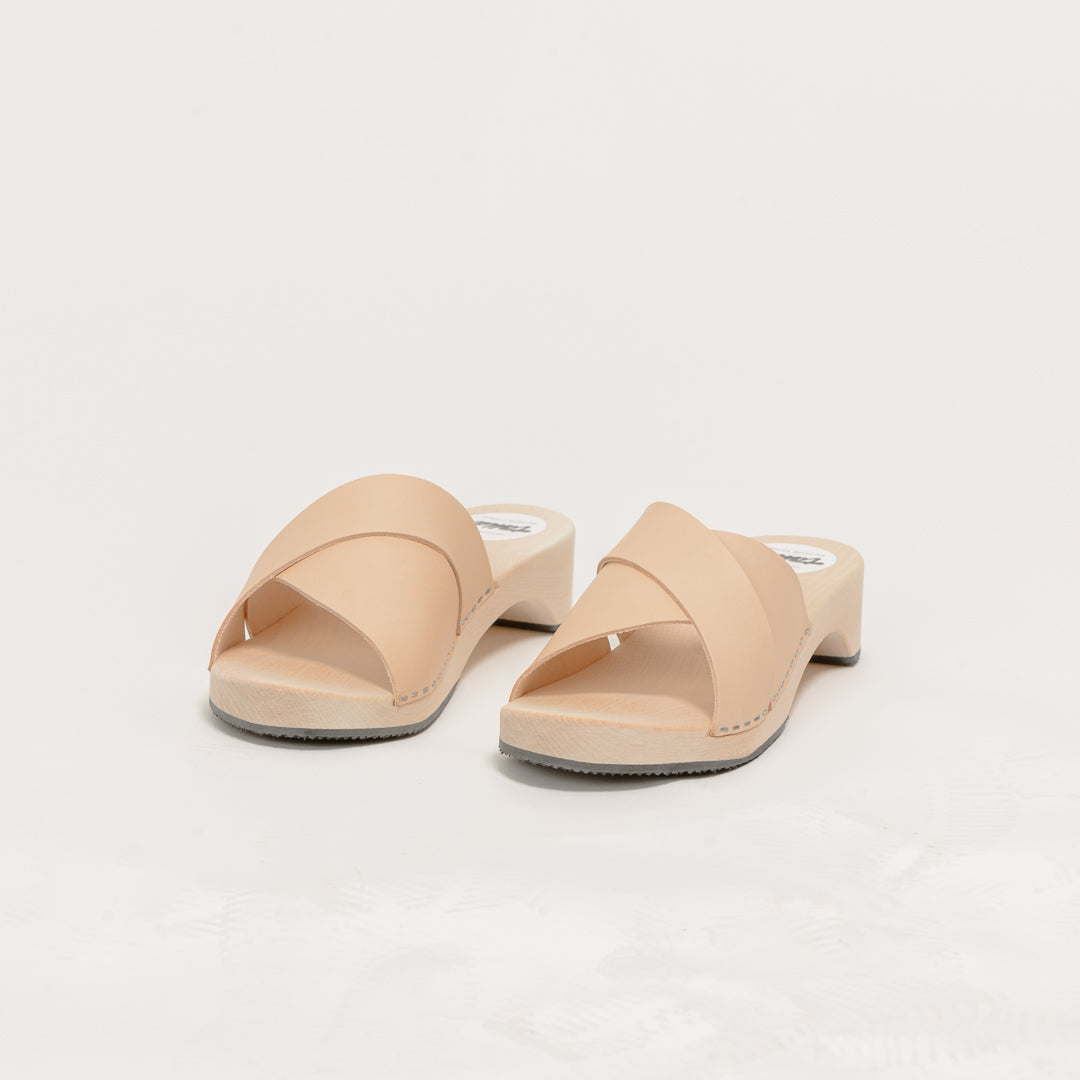 Wooden sandal Irene, tan (vegetable-tanned)