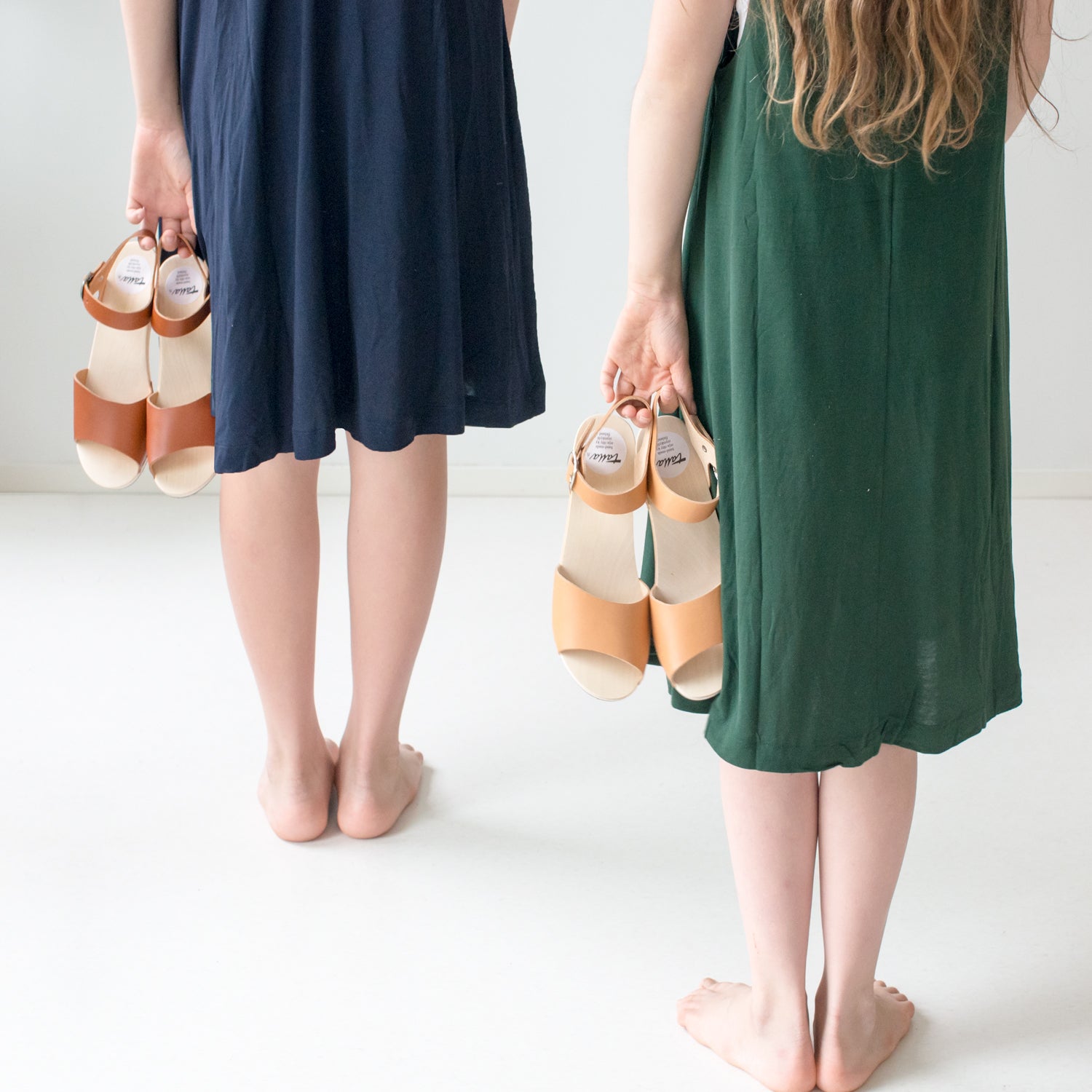 Wooden sandal Paula, cognac (vegetable-tanned)