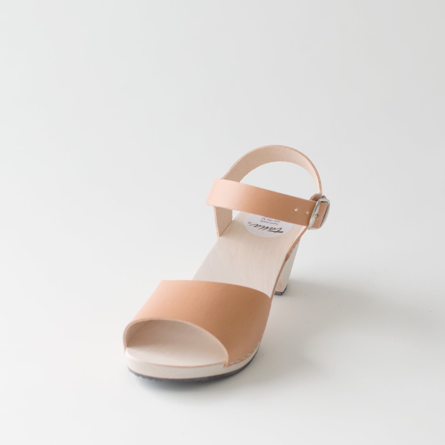 Wooden sandal Paula, caramel (vegetable-tanned)