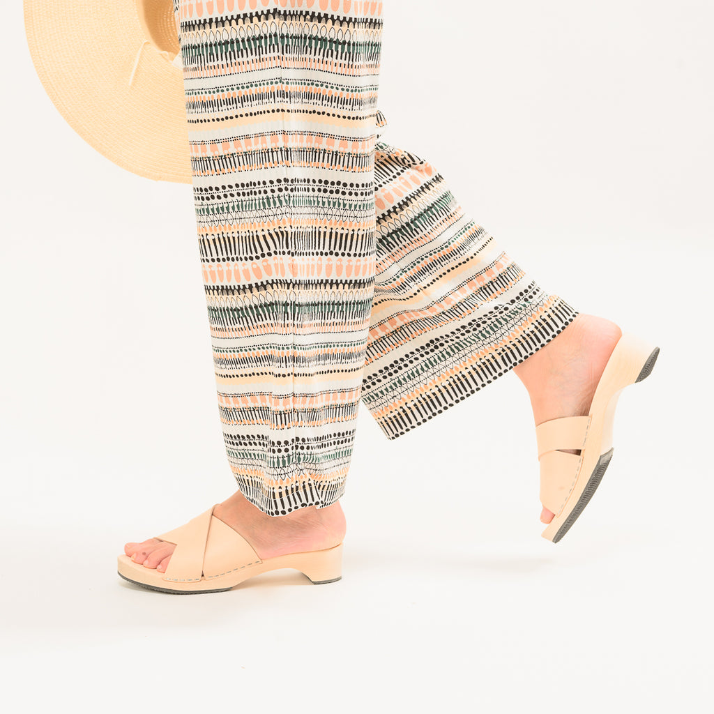 Wooden sandal Irene, tan (vegetable-tanned)