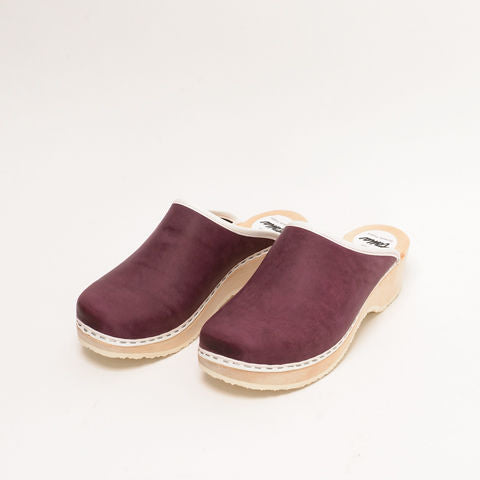Clogs, vintage dark plum (vegetable-tanned)