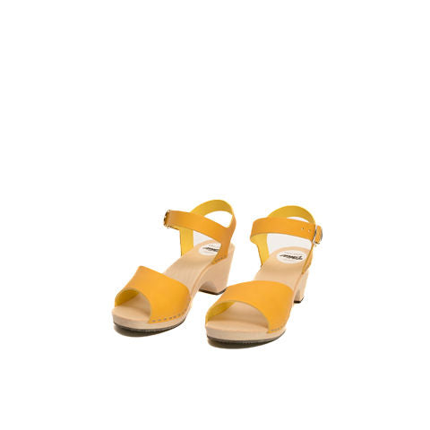 Wooden sandal Paula, lemon (vegetable-tanned)